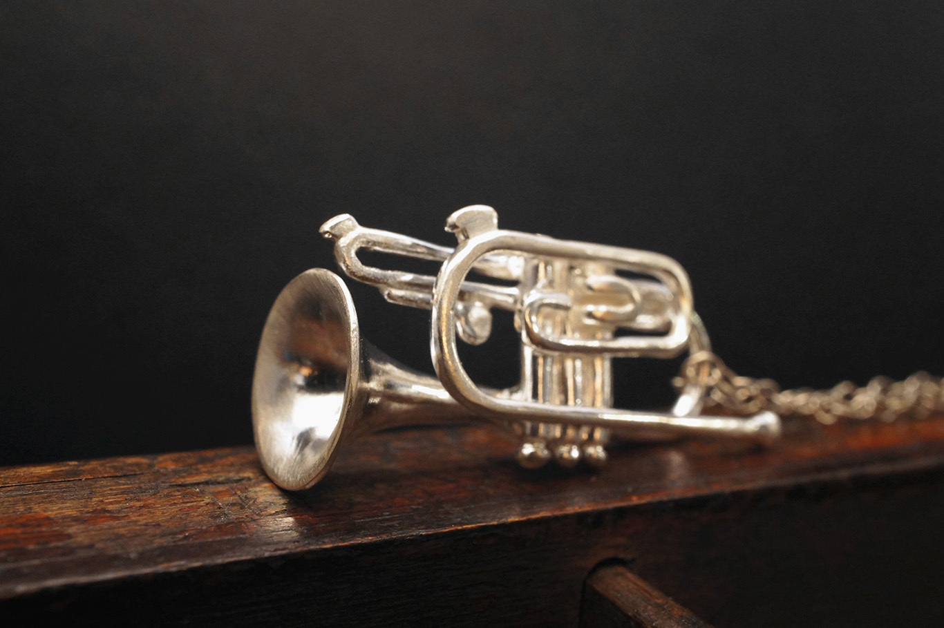 銀匠 立體短號吊墜