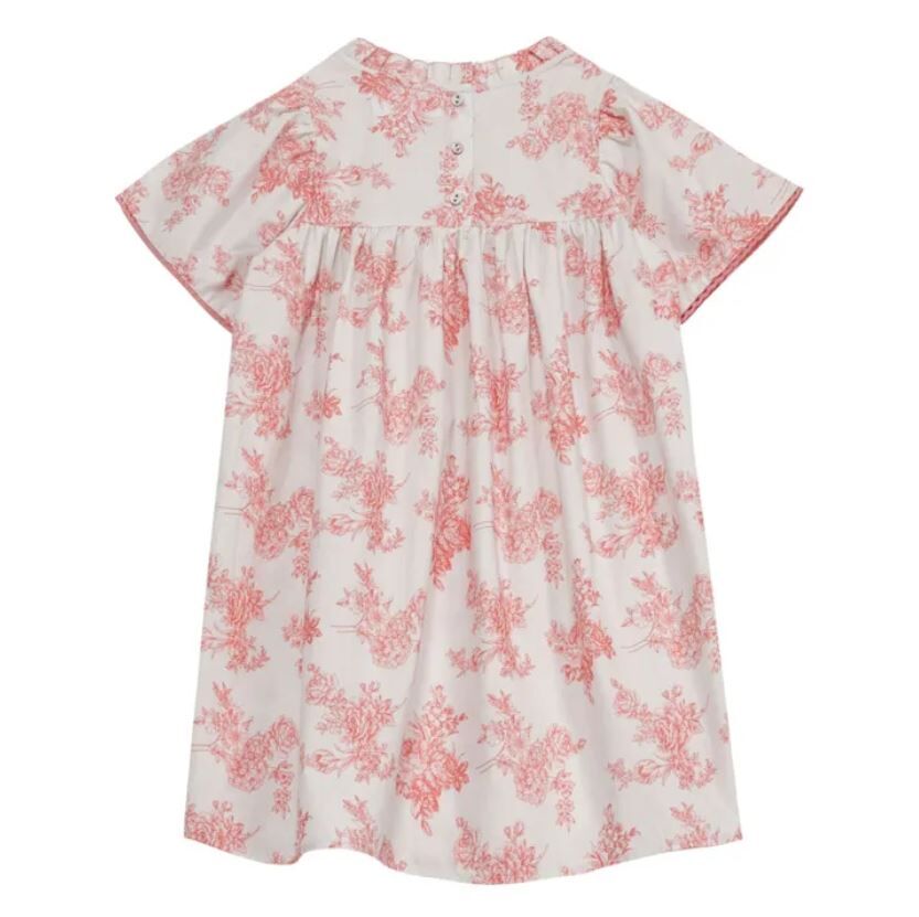 Cera una volta 荷葉領寬袖印花洋裝 Leonidas Dress-Toile De Jouy Pink