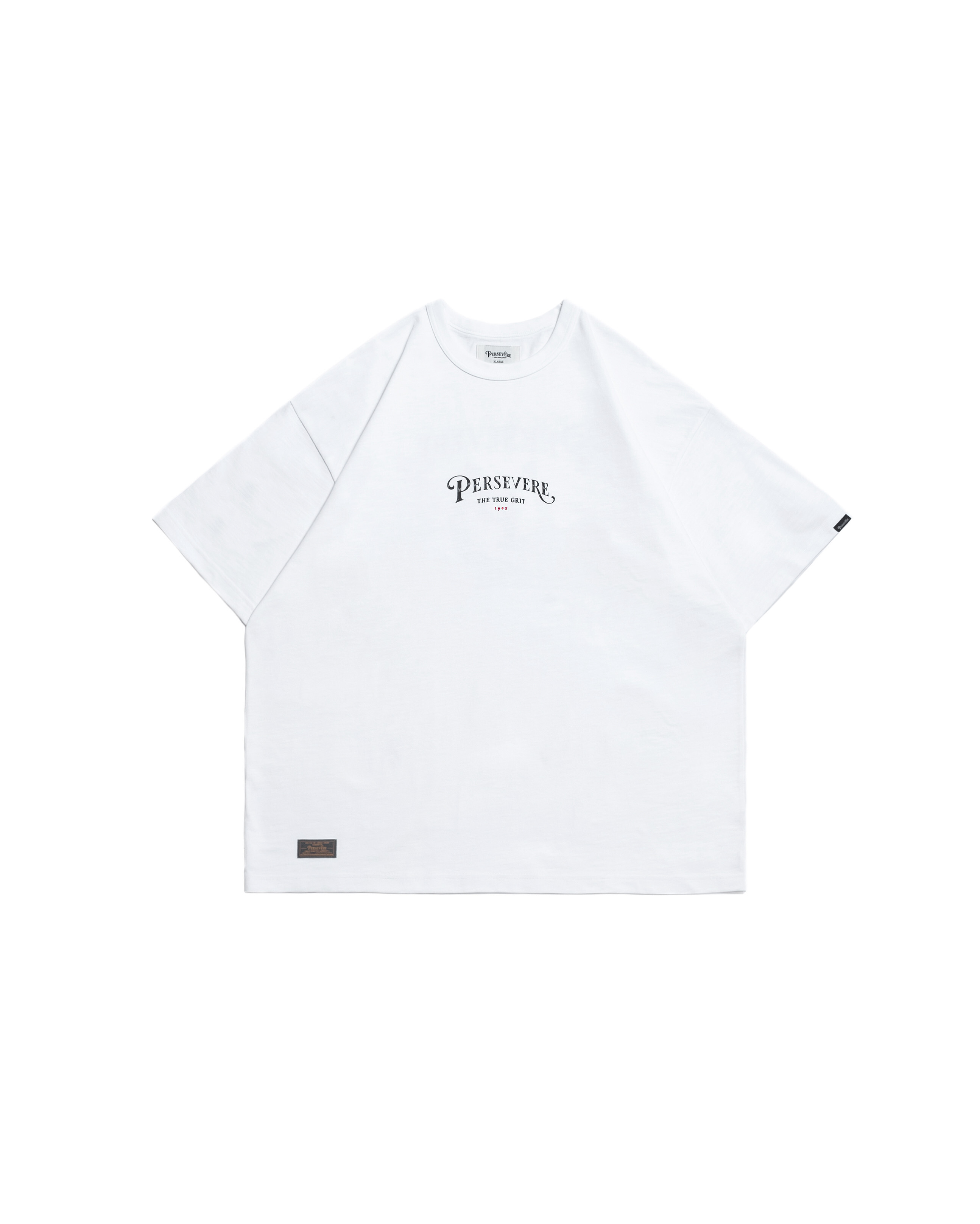 Persevere hand-drawn horseshoe graphic T-shirt  - White