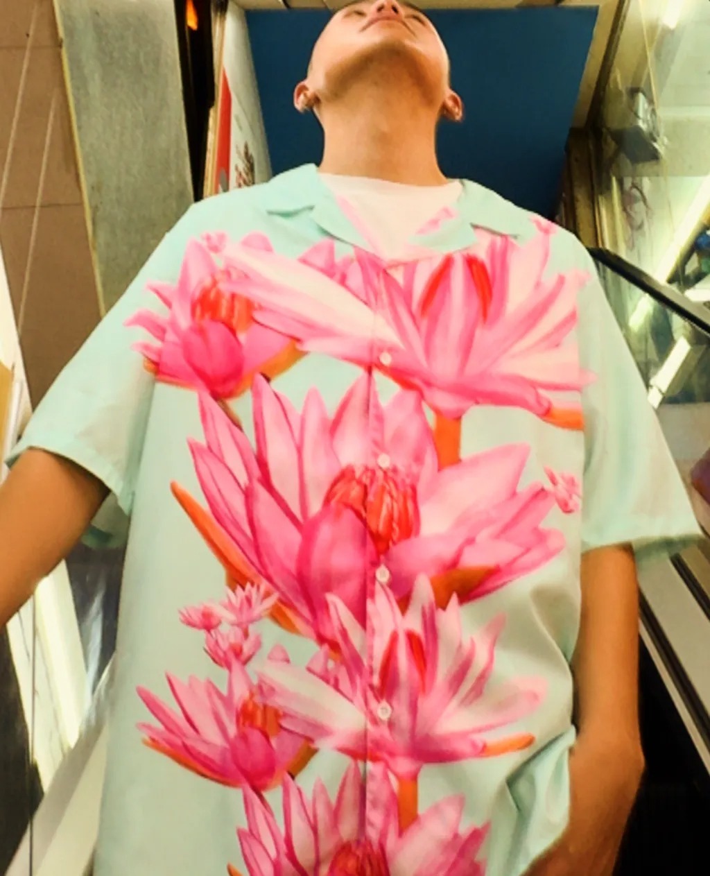 PINHENG 孽子古巴領襯衫（蓮花