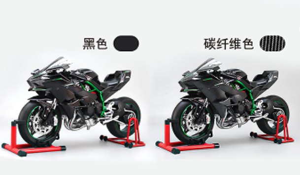 [訂金] XLG 1/6 仿真噴霧動態 合金 H2R  摩托車模型 碳纖維色 (本地包郵)