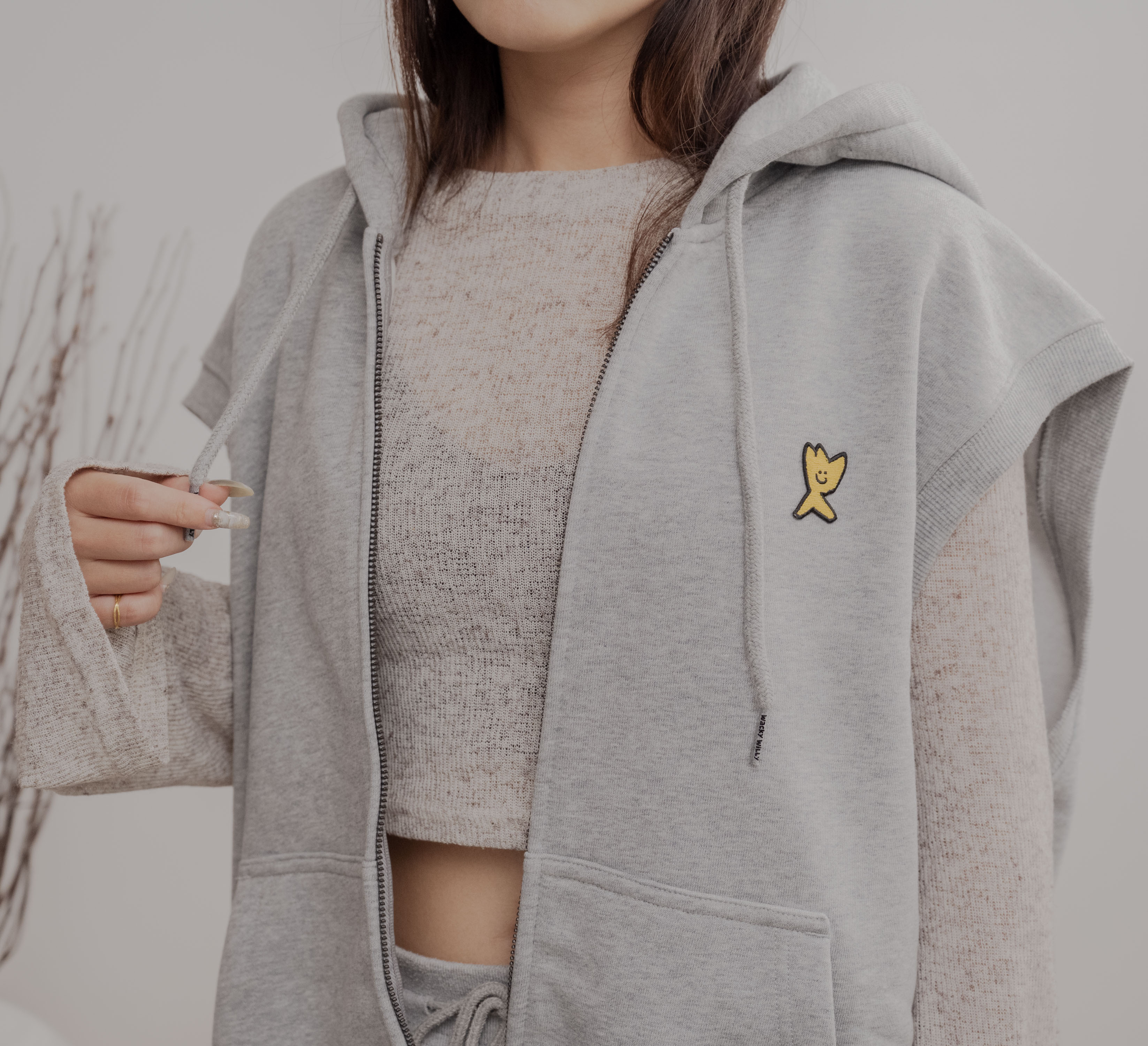 【現貨】WACKY WILLY 刺繡LOGO 連帽馬甲背心 2色 WA2501HZ15