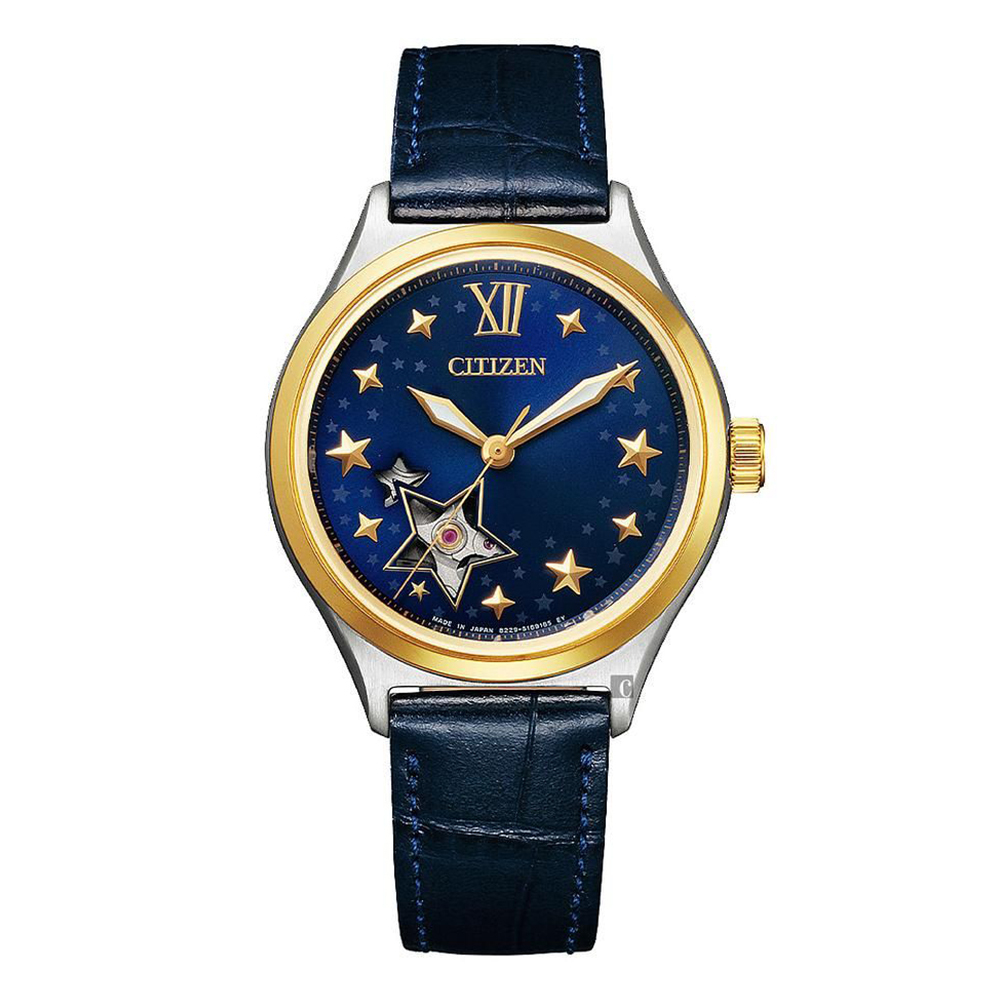 【Citizen 星辰】PC1009-27M 鏤空錶面設計 夜光 皮革錶帶 機械 女錶