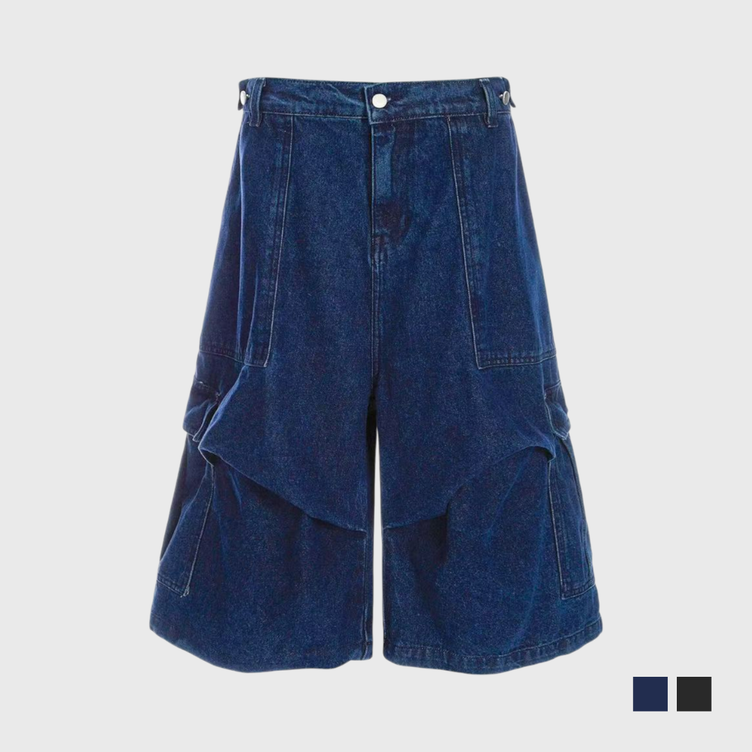 立體剪裁丹寧短褲