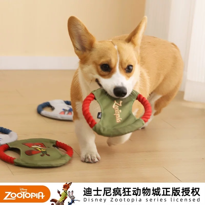 迪士尼 布飞盘耐咬训练狗狗玩具 尼克/朱迪