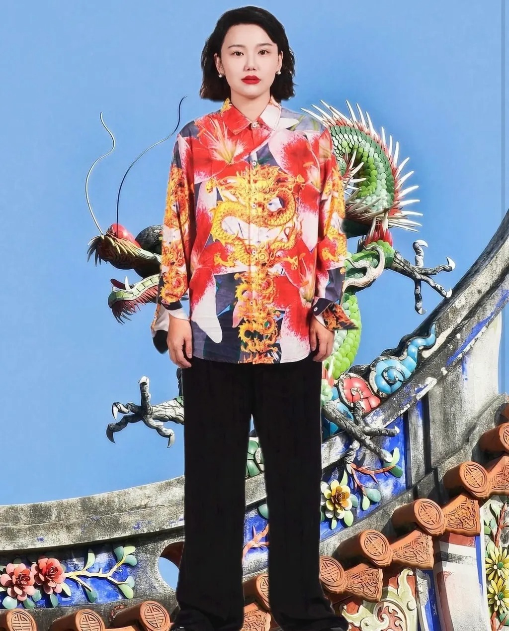 PINHENG 金龍百合長袖襯衫