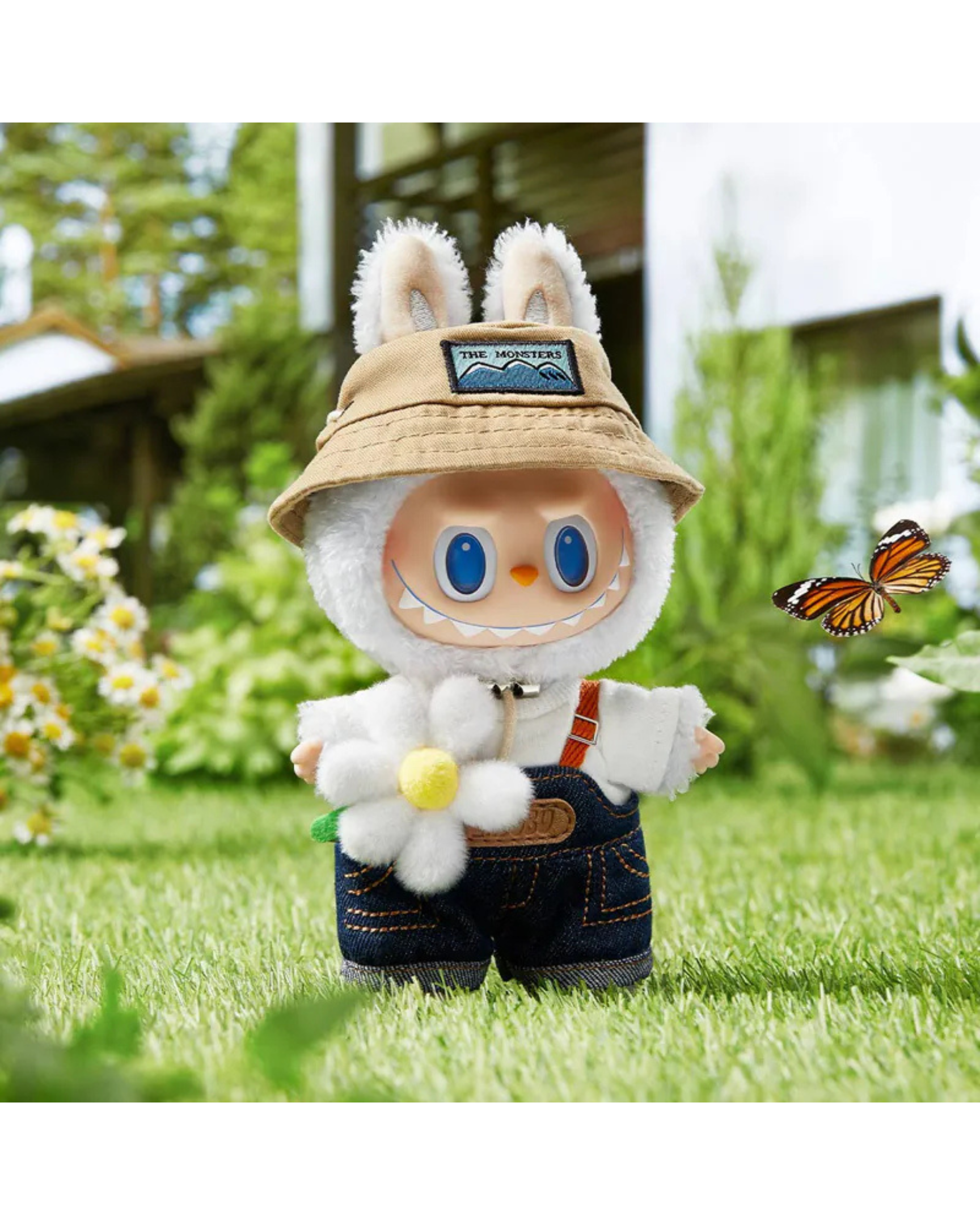 POP MART (17CM) THE MONSTERS LABUBU 拉布布 春天野在家系列 搪膠毛絨公仔掛件 POMT-11