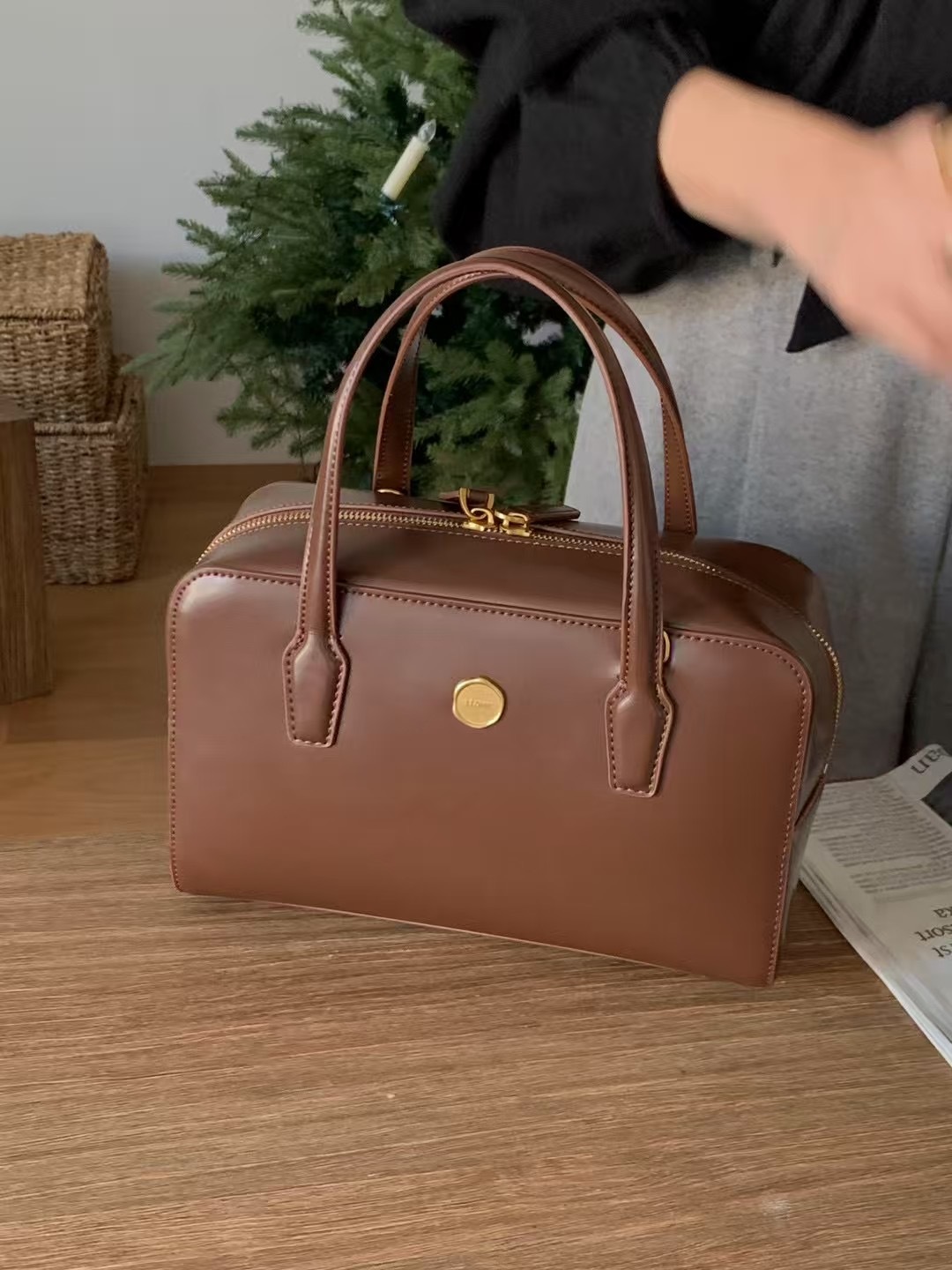 復古牛皮波士頓包