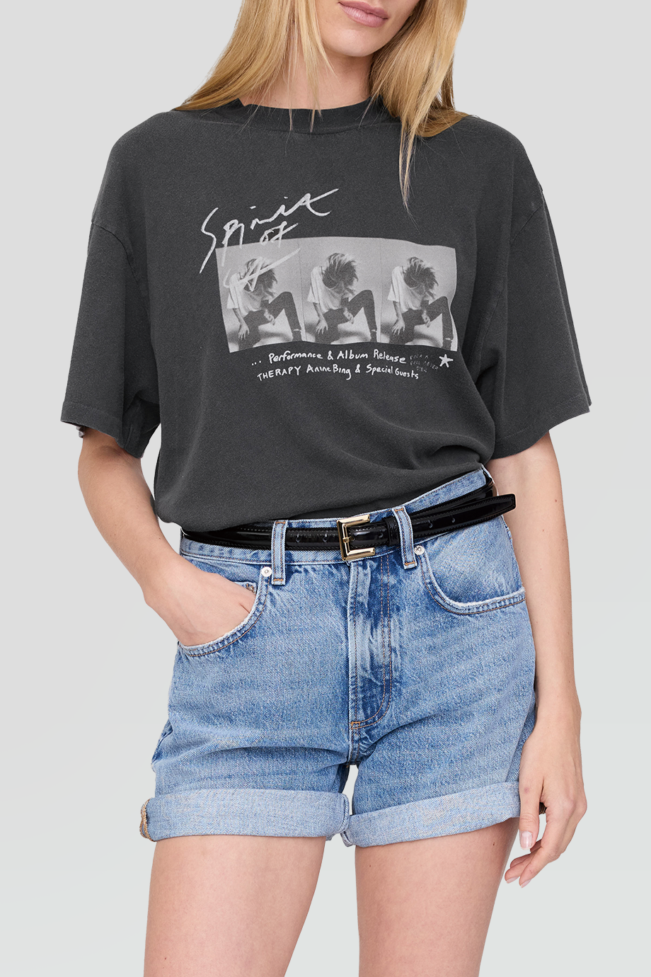 Anine Bing｜ASHTON 手寫風格人像印花T恤