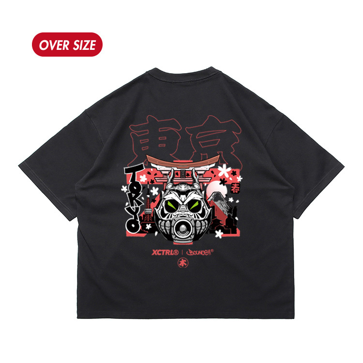 XCTRL® x BOUNCE  東京春達摩龍寬版短T-黑