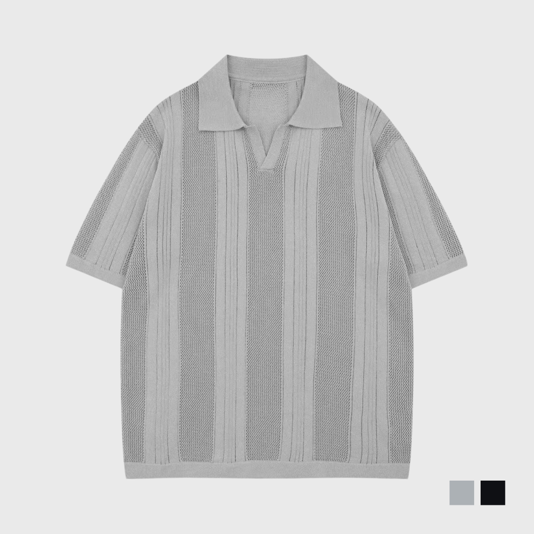 條紋針織POLO衫