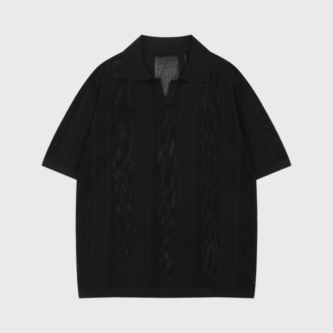 條紋針織POLO衫