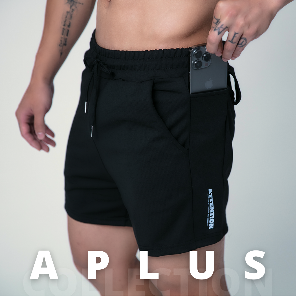 【黑色】A+機能健身短褲