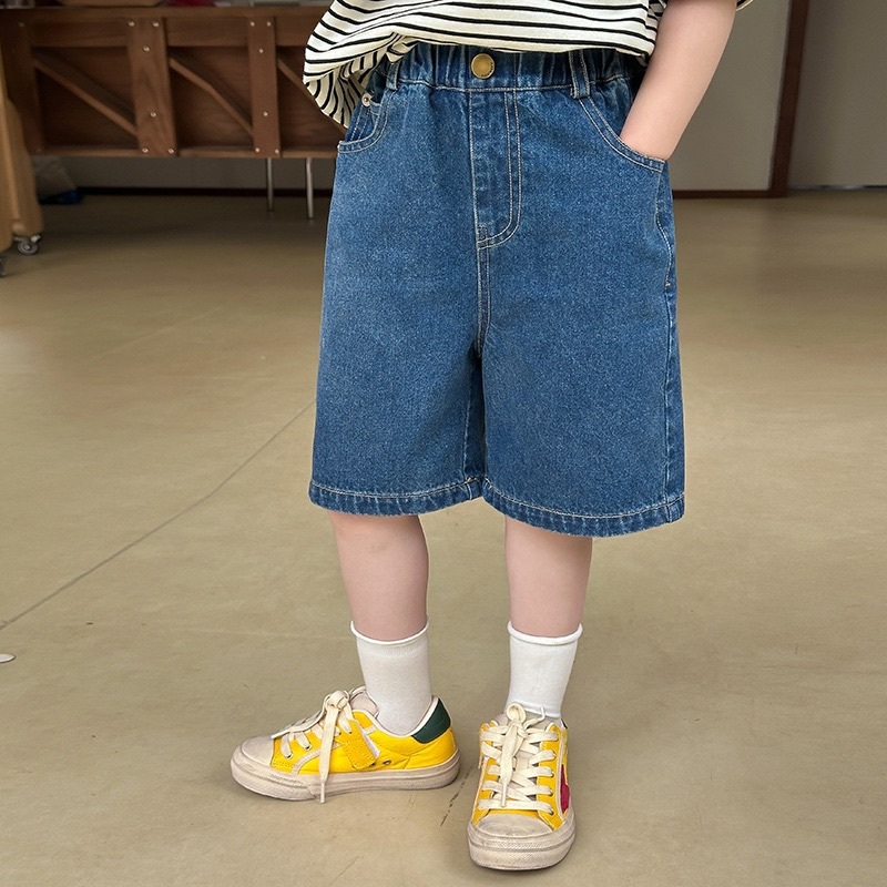 刺繡字母牛仔五分褲