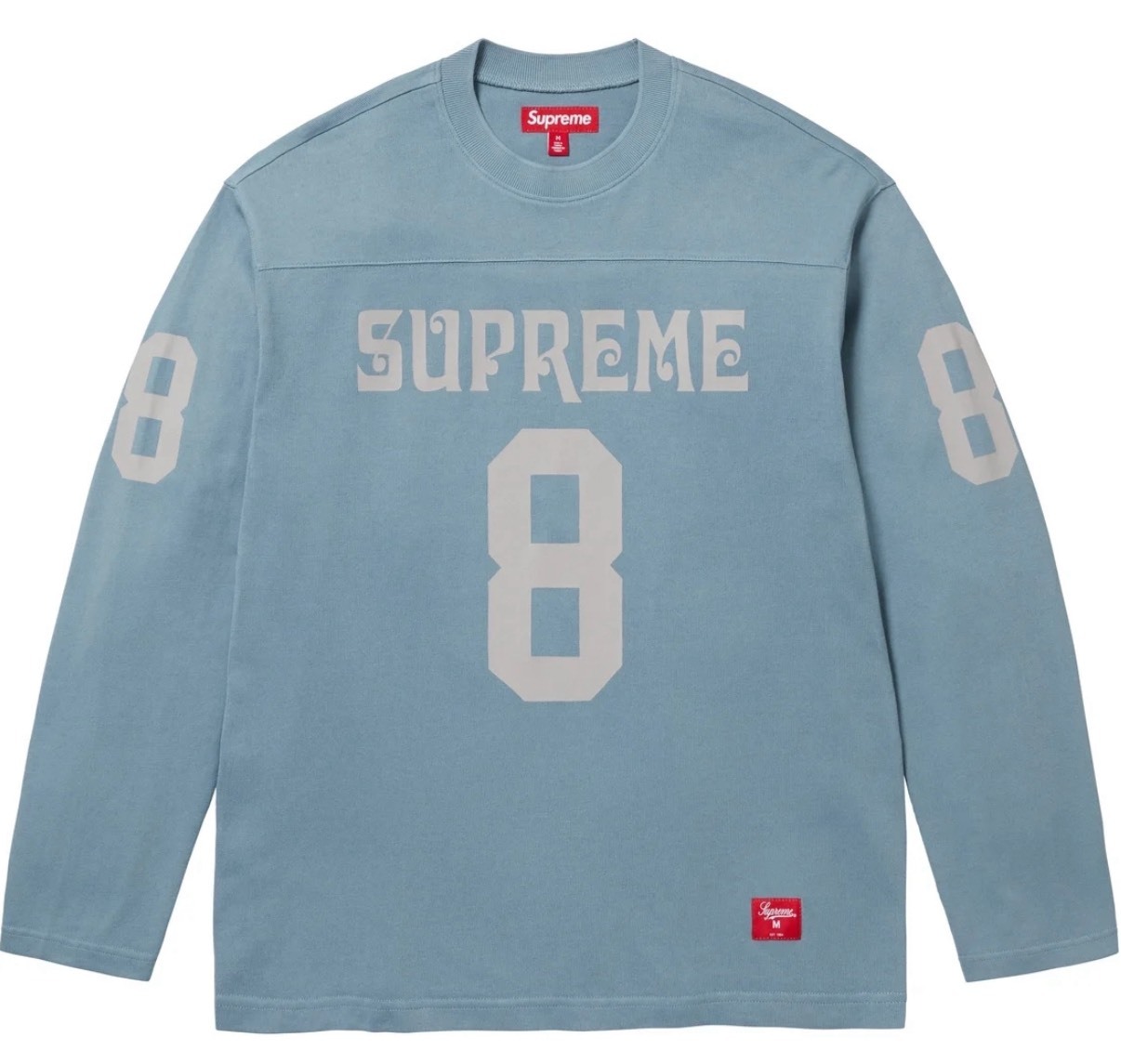 Supreme 數字Logo長袖足球衣-藍灰色