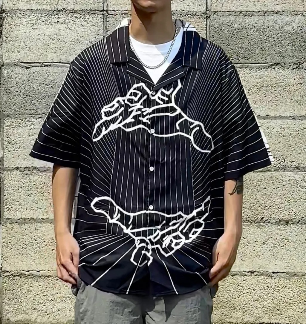 PINHENG 空生有古巴領襯衫