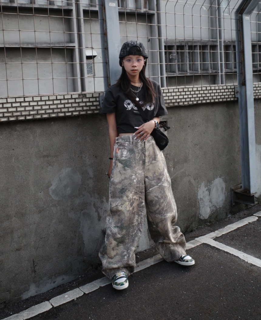 台北店限量專區㊙9090 King Logo Slub Denim Buggy Pants 國王