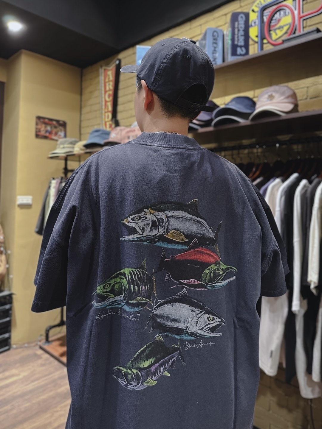 深海探索手繪魚群TEE