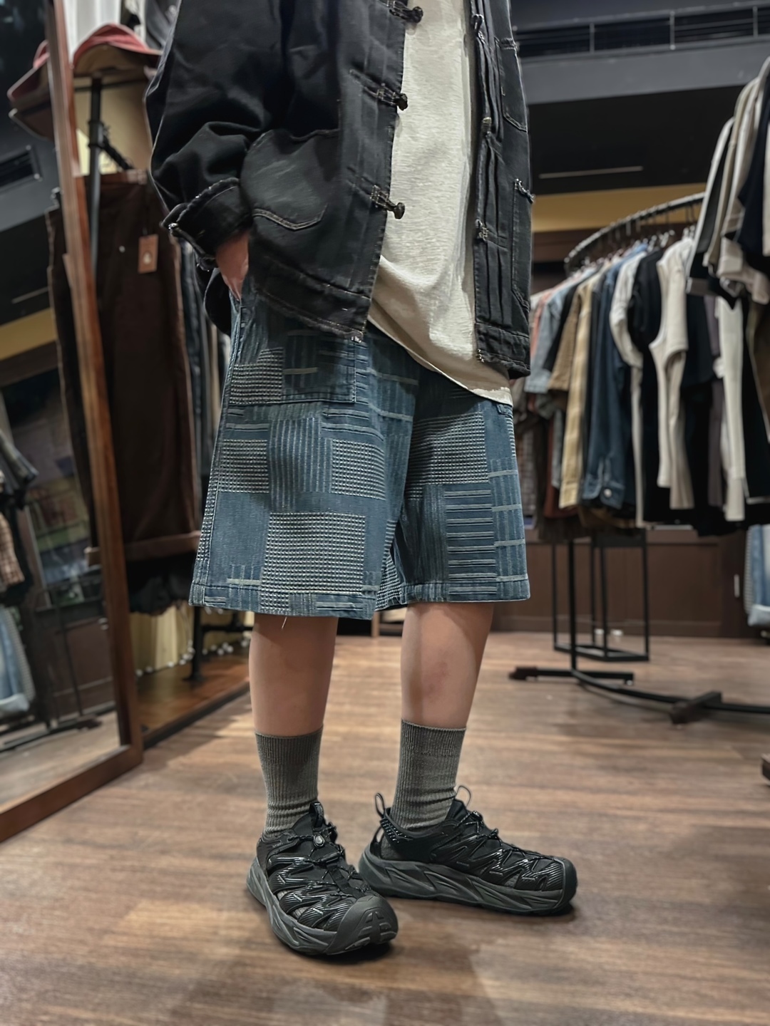 幾何織紋漫遊短褲