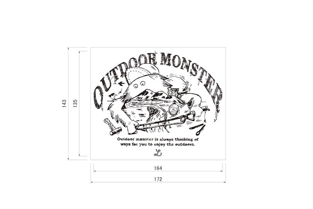 LALPHA x Outdoor Monster 轉印貼紙 L