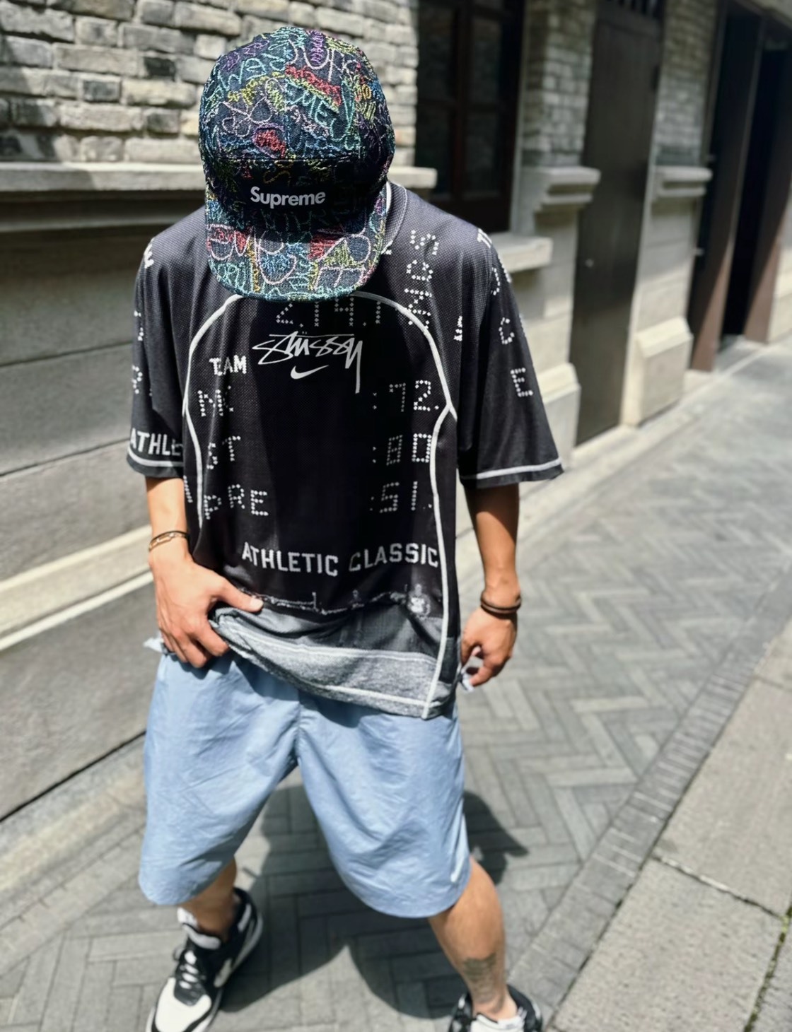 Nike x Stussy 聯名防曬印花T恤（黑色）