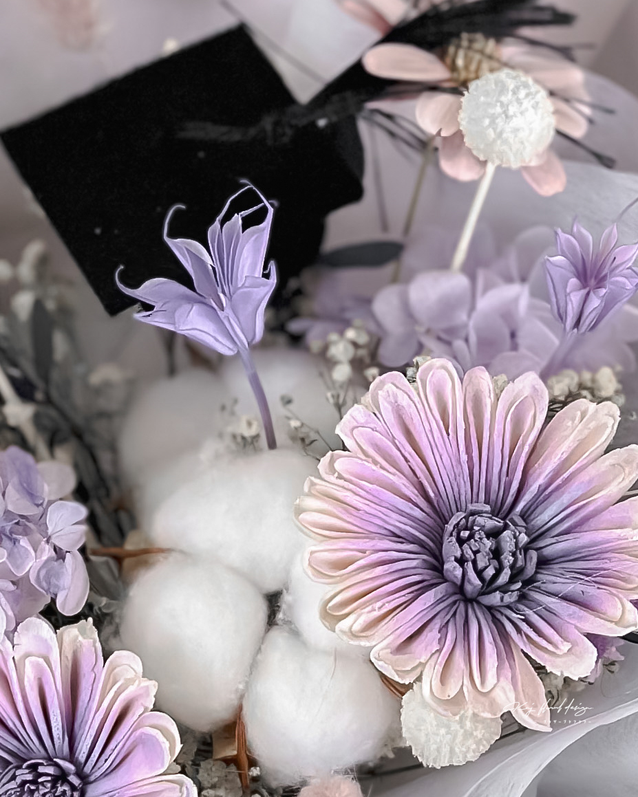 綻放太陽乾燥花束－丁香紫