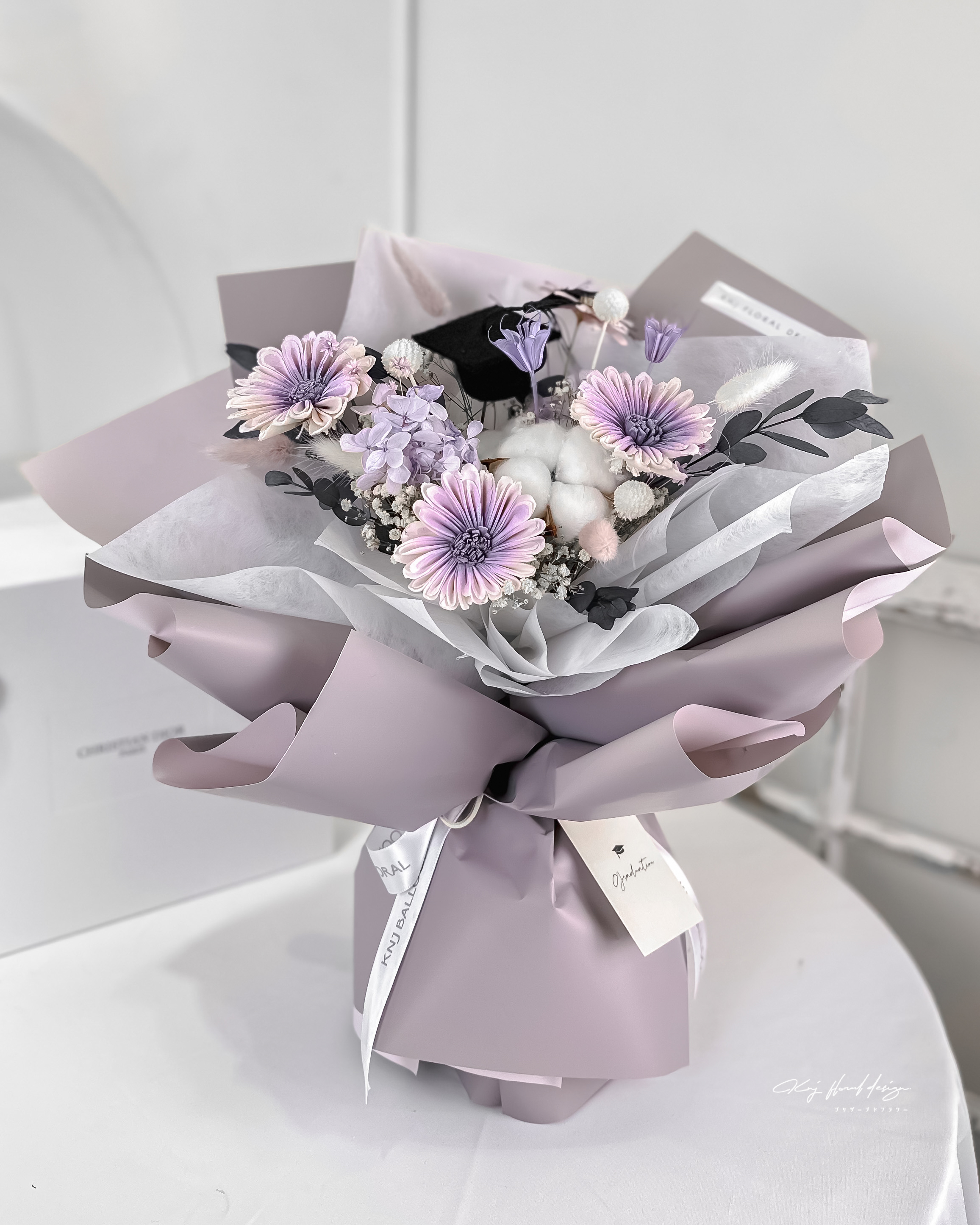 綻放太陽乾燥花束－丁香紫