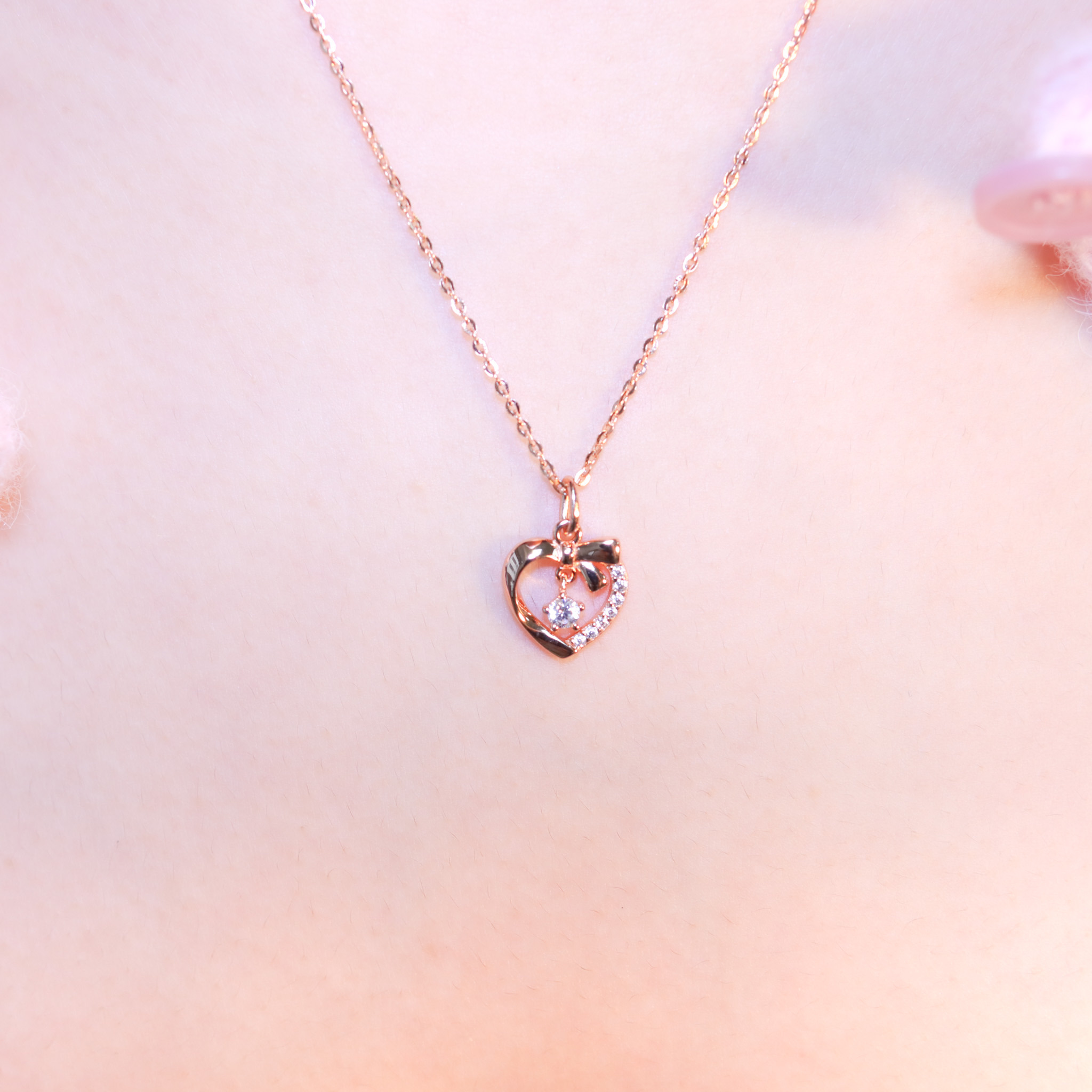 | 925純銀・厚鍍玫瑰金 | 最甜的愛意項鍊 | NE1392 |