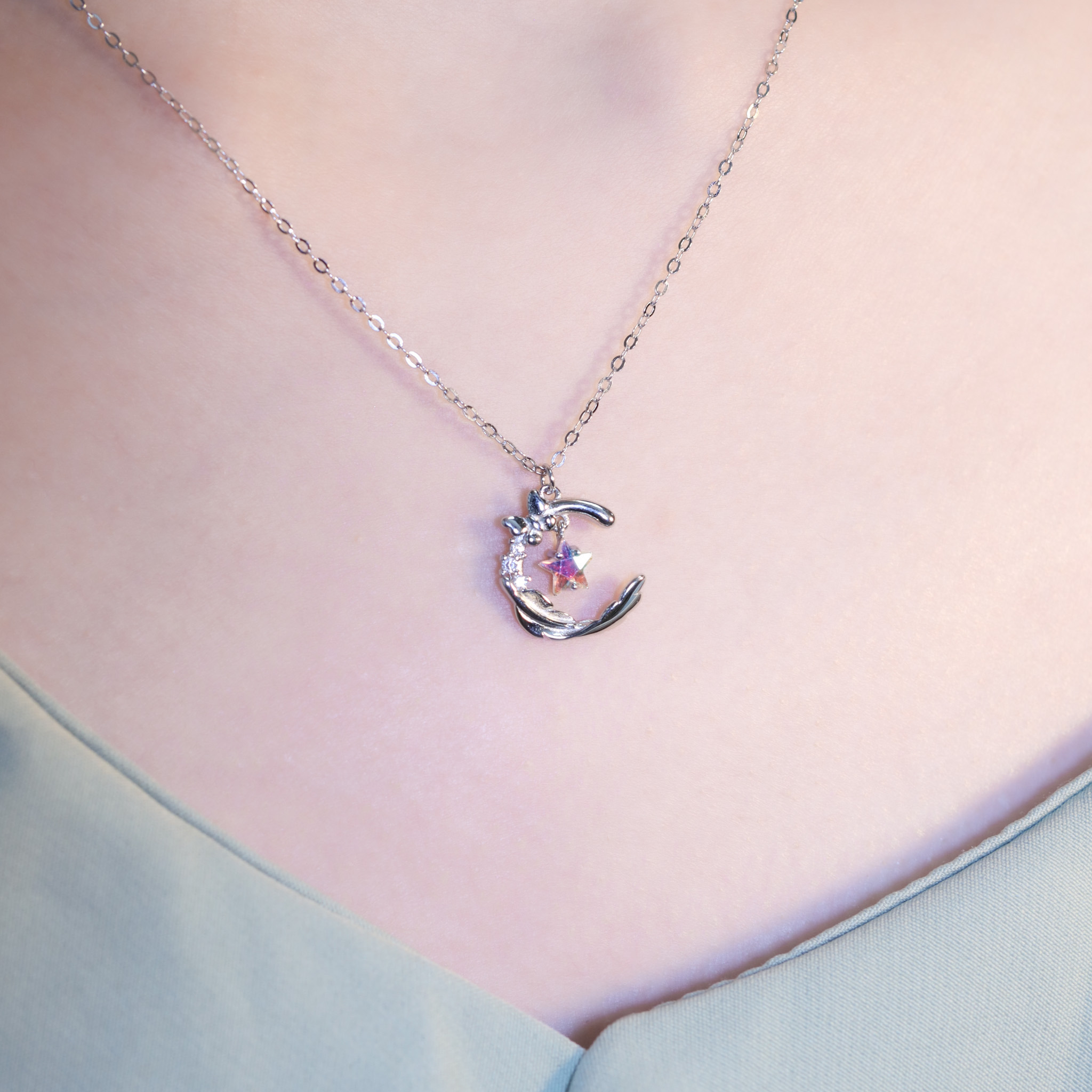 | 925純銀・白金・玫瑰金 | 夜空花願項鍊  (銀/玫瑰金) | NE1376 |