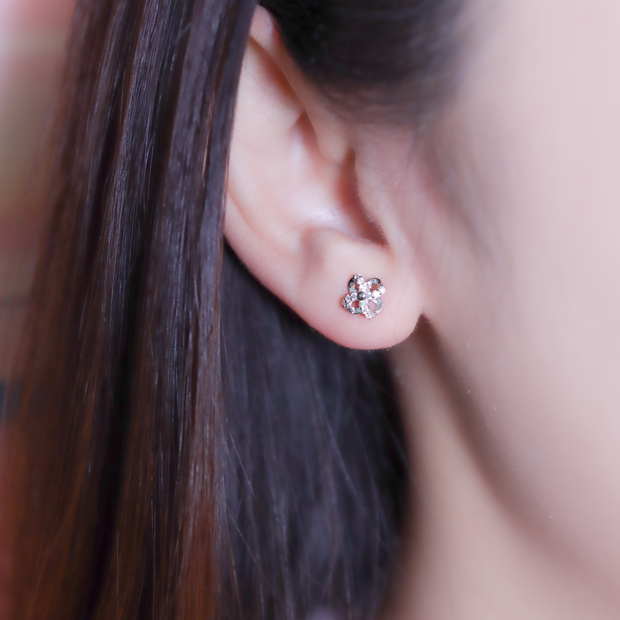 | 925純銀・白金・玫瑰金 | 幸福的風耳環 (銀/玫瑰金) | EA0967 |