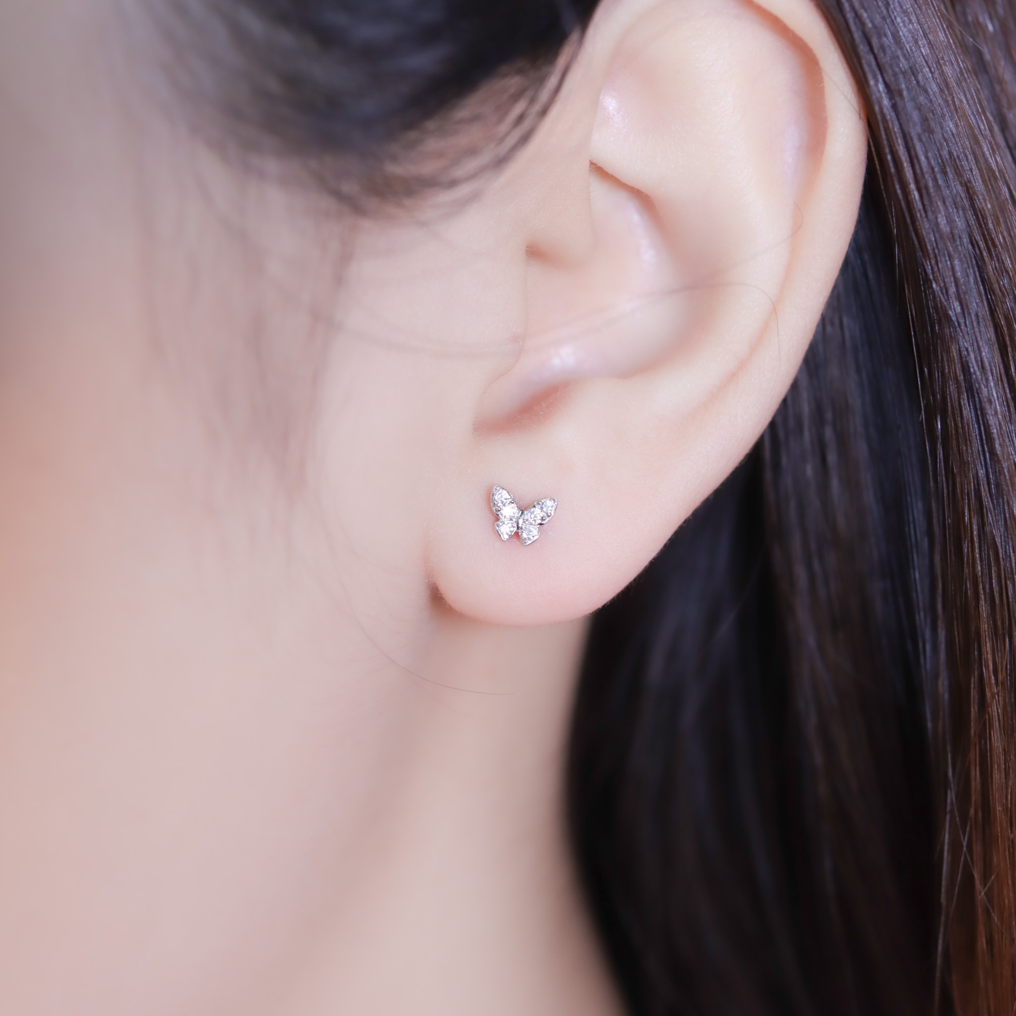 | 925純銀・白金 | 蝴蝶小說耳環 | EA0976 |