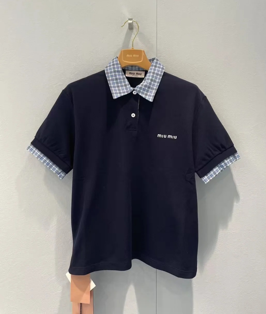 Miu Miu 格仔反領 上衣