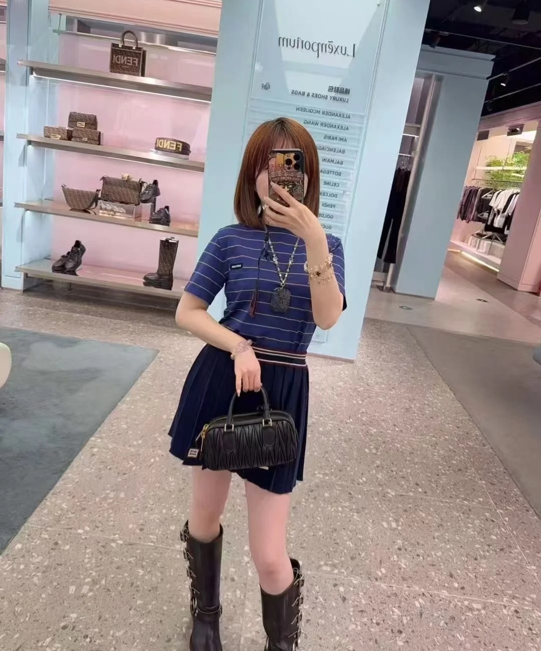 Miu Miu 藍色 條子Tee