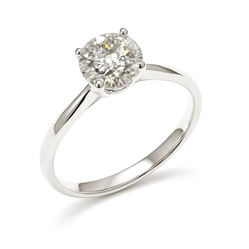 18K白金 1卡實驗室培育鑽石戒指