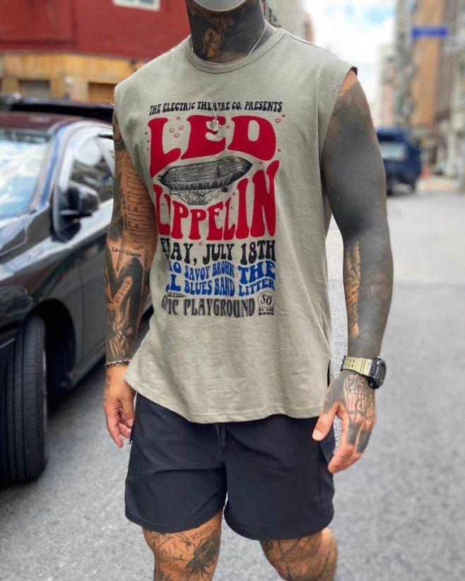 英文字圖案背心 V987