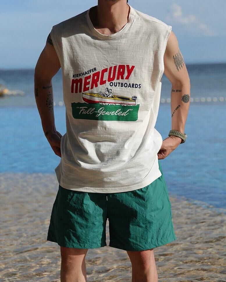 英文字圖案背心 V924