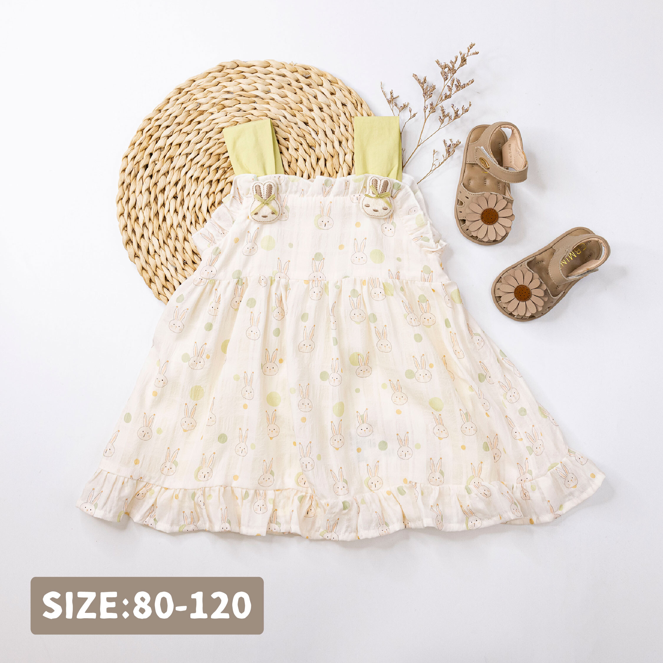 【H50280】可愛兔兔立體裝飾質感洋裝