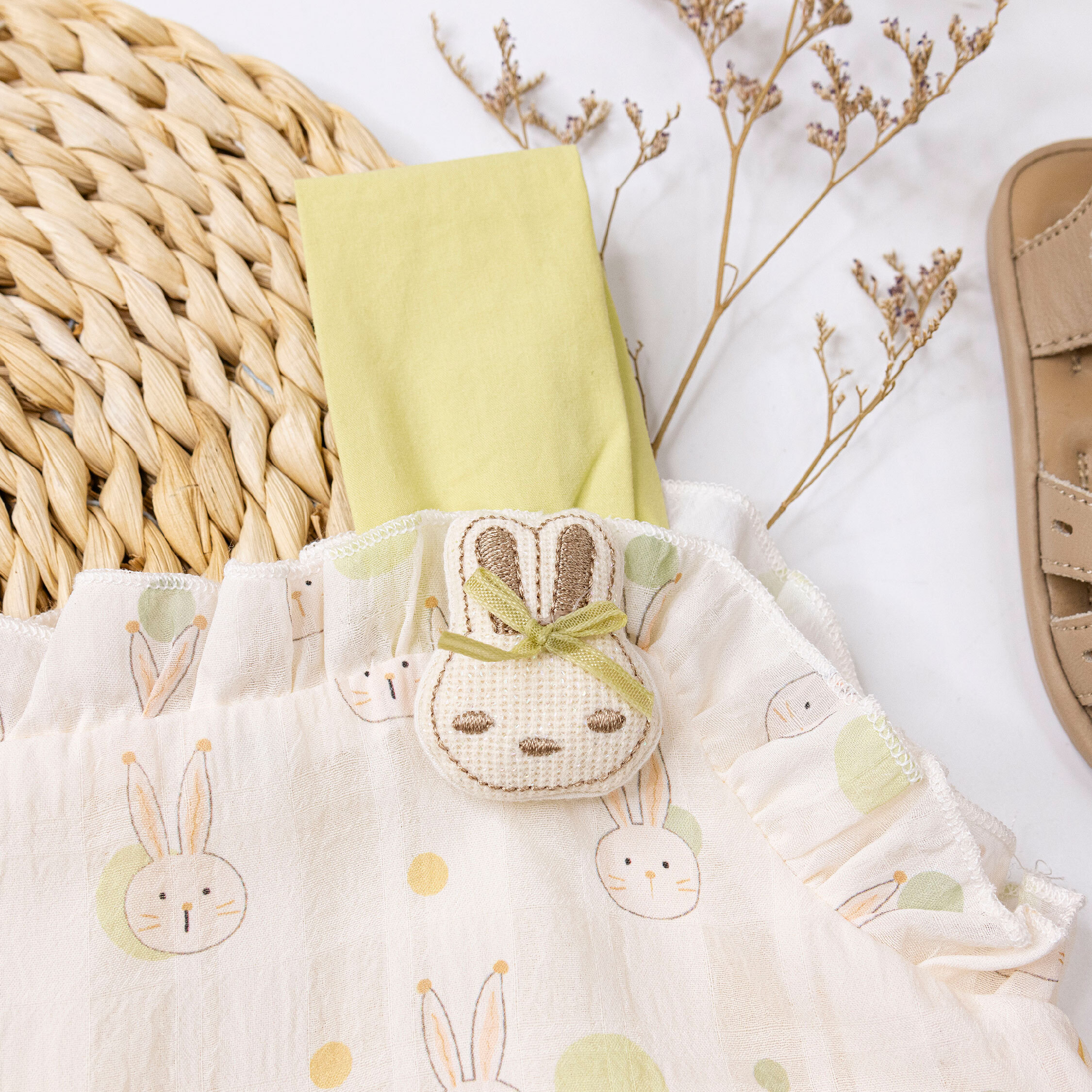 【H50280】可愛兔兔立體裝飾質感洋裝