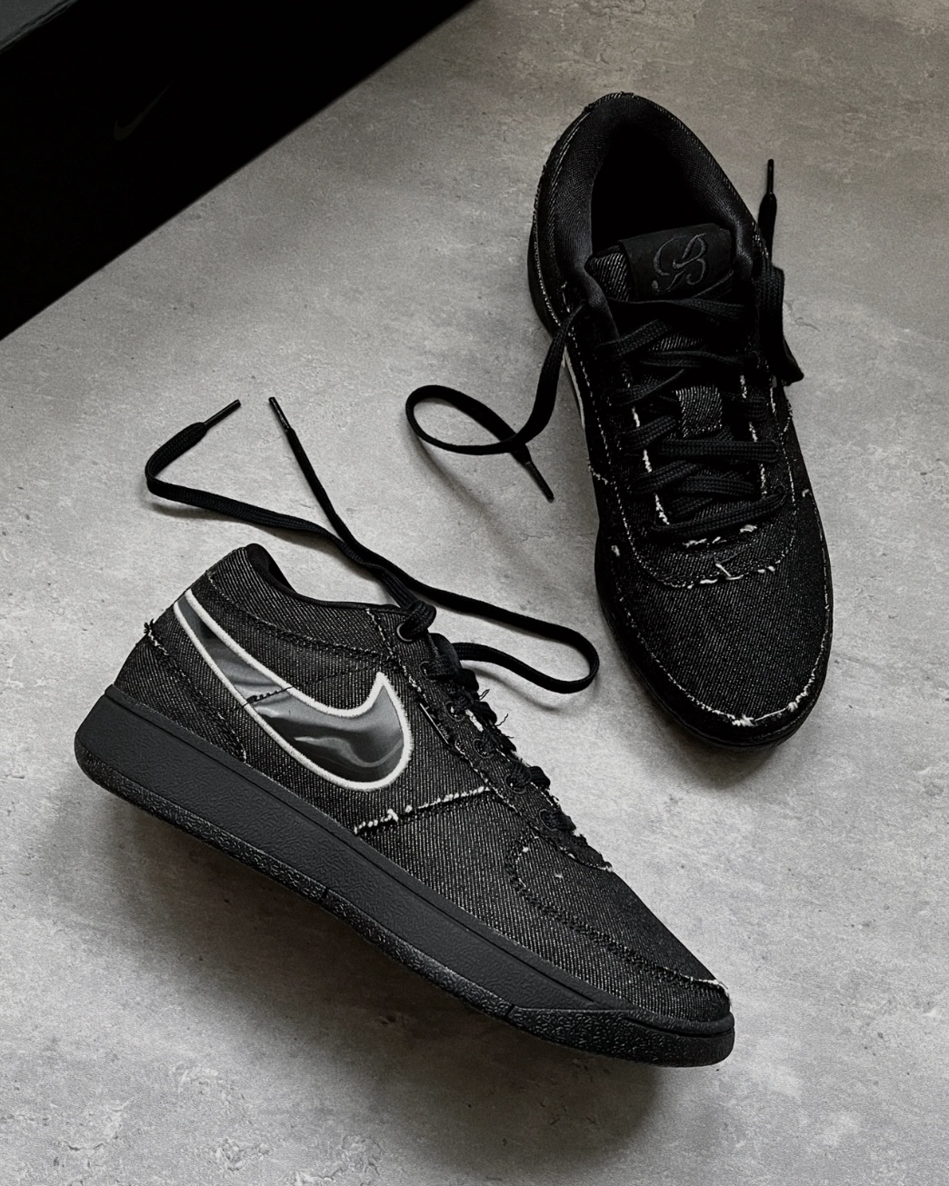 Nike Book 1 LX Black Label 全黑黑標牛仔布刷舊破壞明星賽籃球鞋