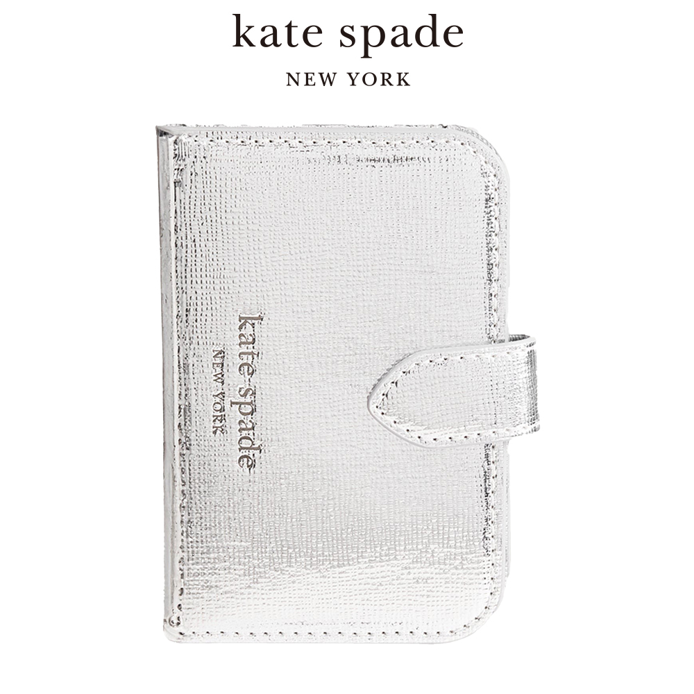 【kate spade】MagSafe磁吸迷你掀蓋包 閃亮銀