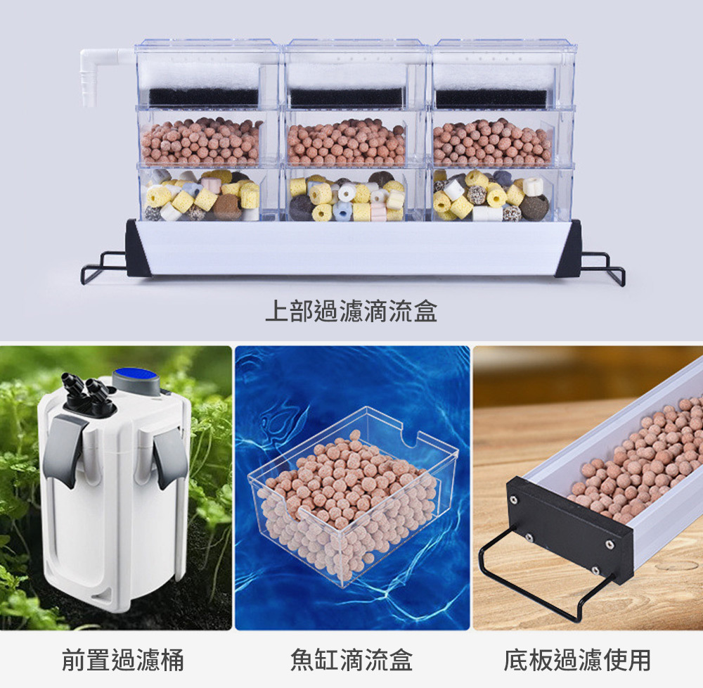 適用於外掛過濾、圓筒過濾及底部過濾等多種過濾系統，使用方便且可反覆清洗延長壽命