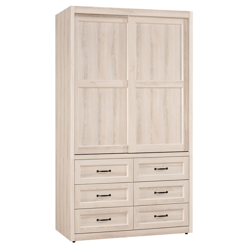 莉蒂3.9尺六抽推門/拉門衣櫃