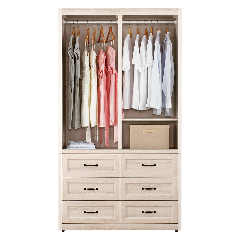 莉蒂3.9尺六抽推門/拉門衣櫃