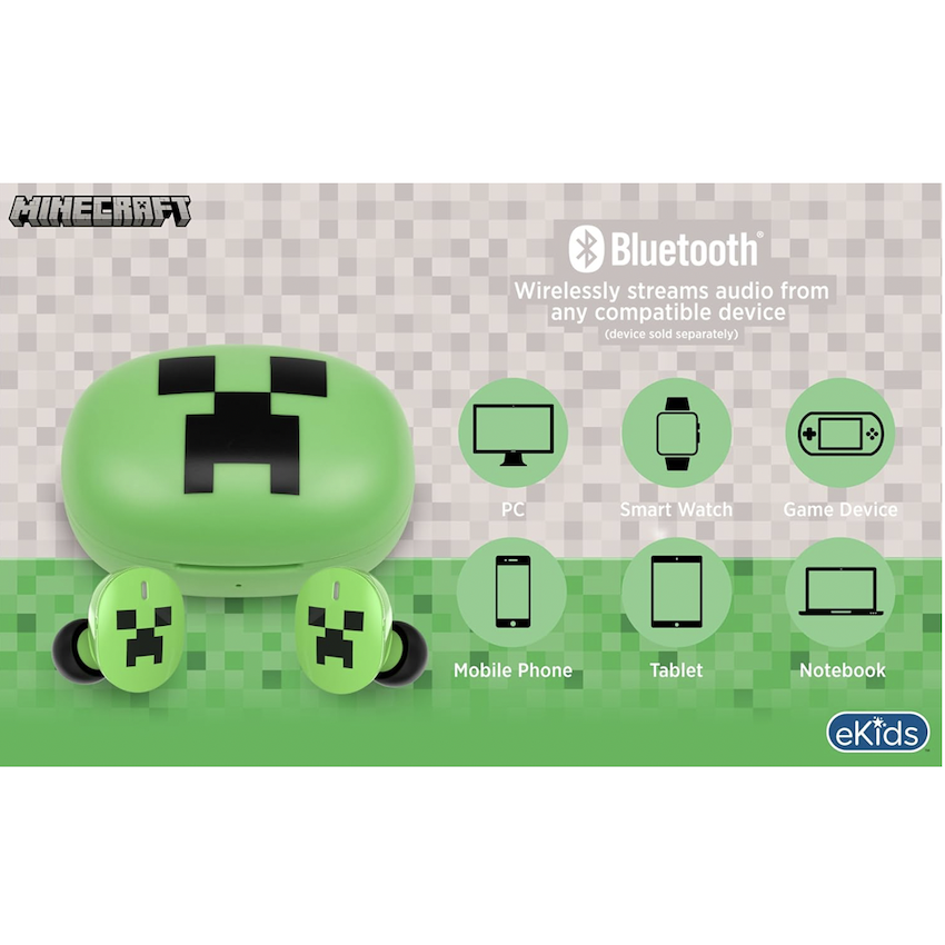 美國 Minecraft 兒童藍芽耳機 (附充電盒)