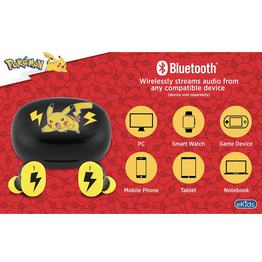 美國 Pokemon 兒童藍芽耳機 (附充電盒)