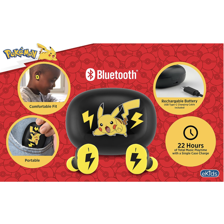 美國 Pokemon 兒童藍芽耳機 (附充電盒)
