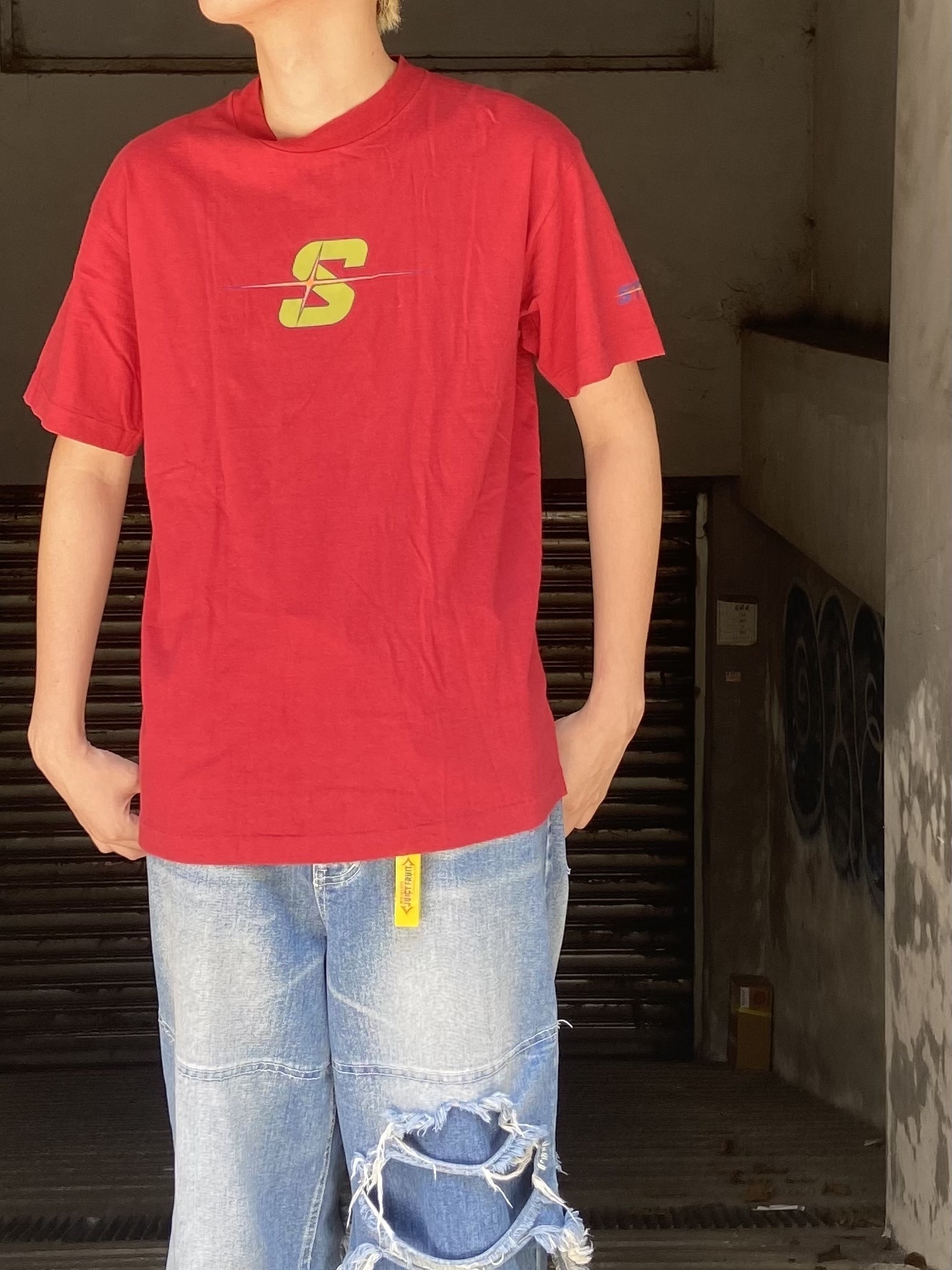 90s STUSSY Print Tee Made in USA