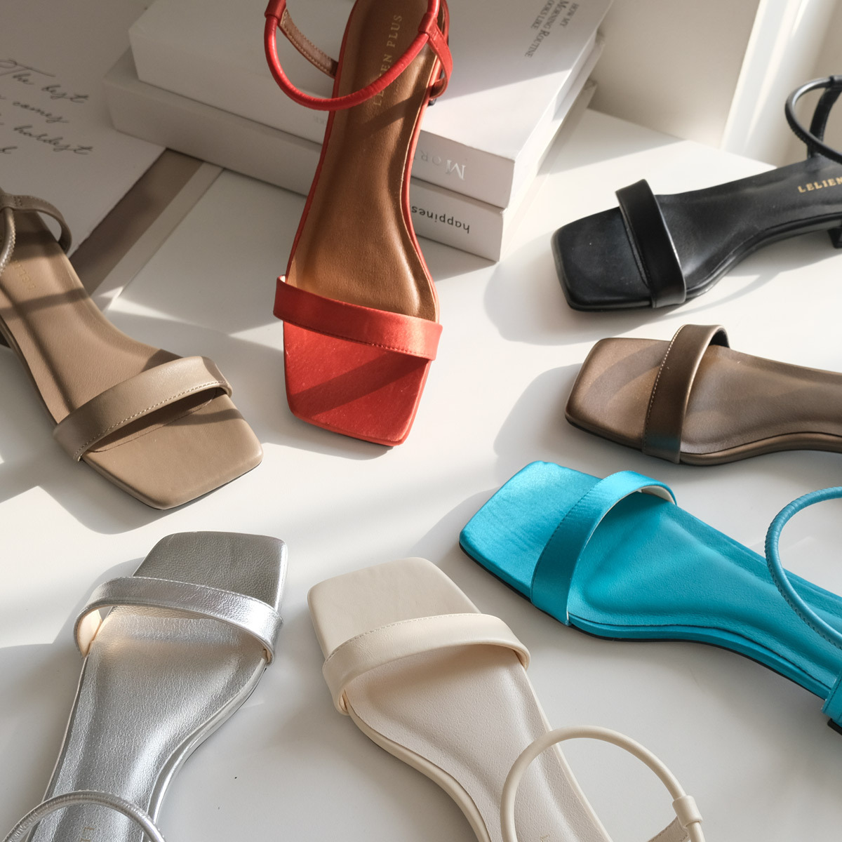 俏麗氣質單品 方頭細帶低跟涼鞋【SY107】