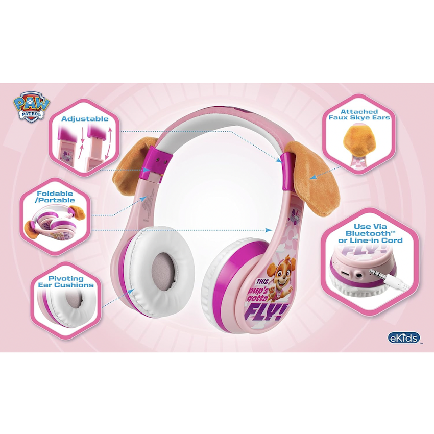 美國 Paw Patrol Skye Headphone 藍牙耳機 (內置 Microphone)