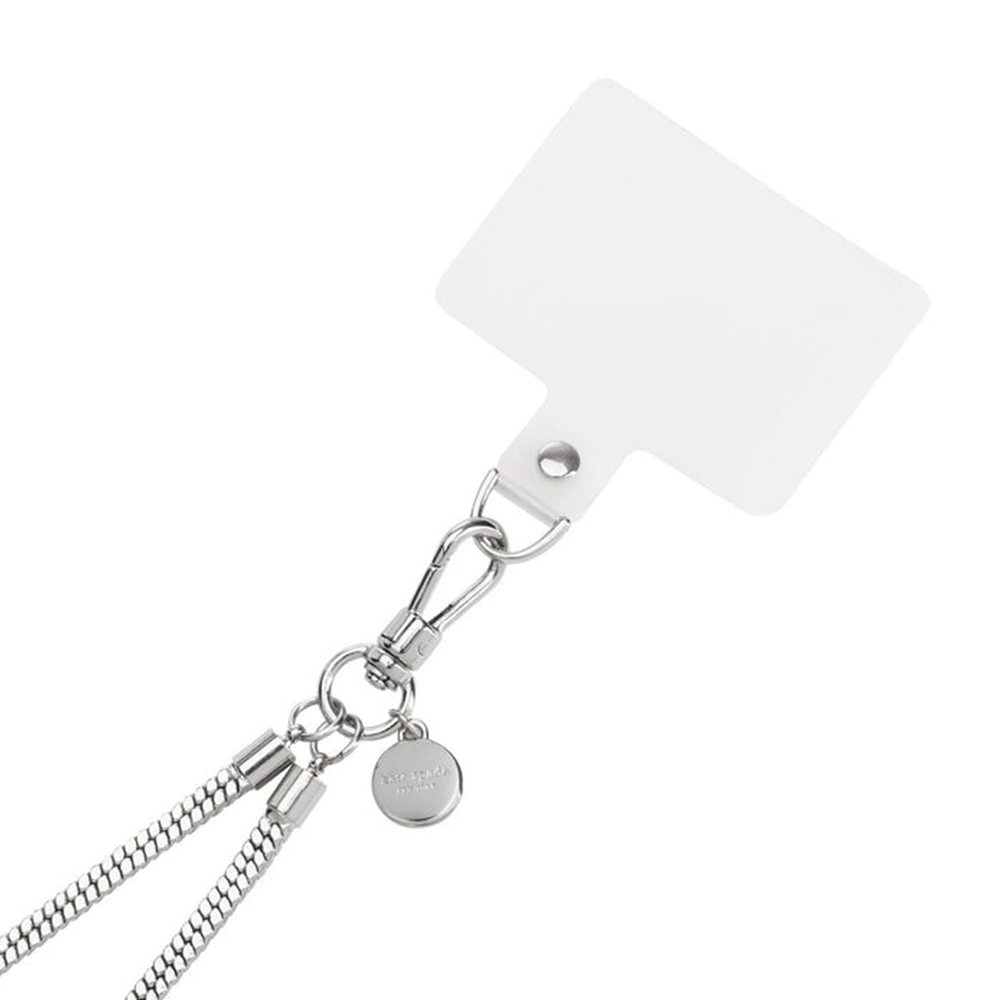 【kate spade】精品手機斜跨鍊 銀色蛇鍊